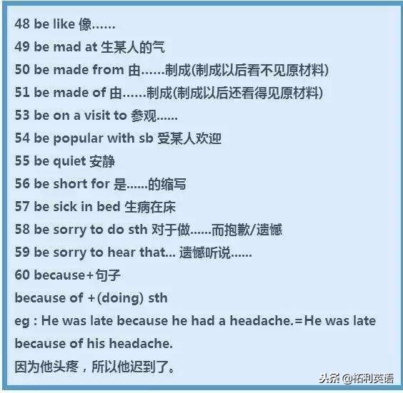 小学初中必背英语短语,初中英语短语固定搭配及用法