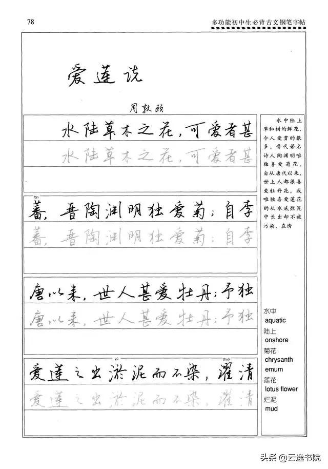 钢笔行楷练习字帖图片,启功钢笔行楷字帖