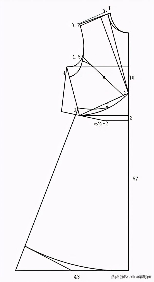 蝴蝶结连衣裙裁剪教程,前打褶连衣裙制版