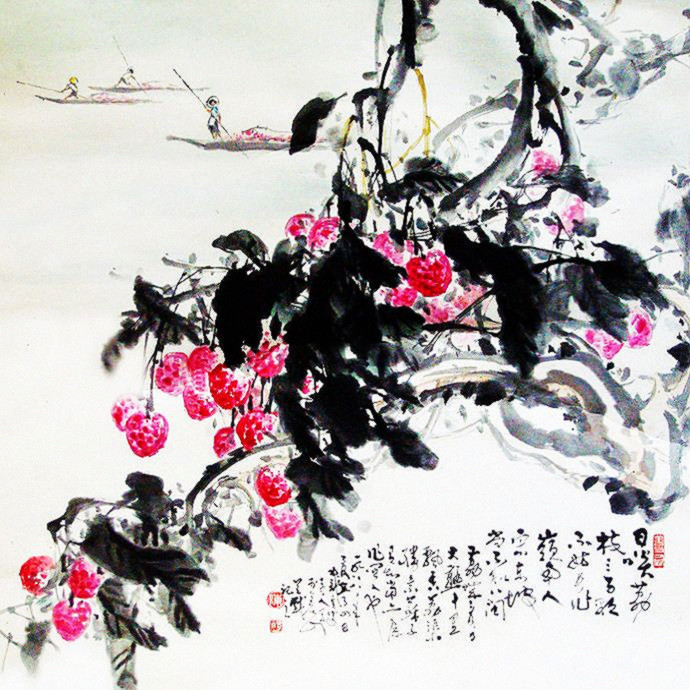 陈明谋国画作品欣赏,繁中手绘