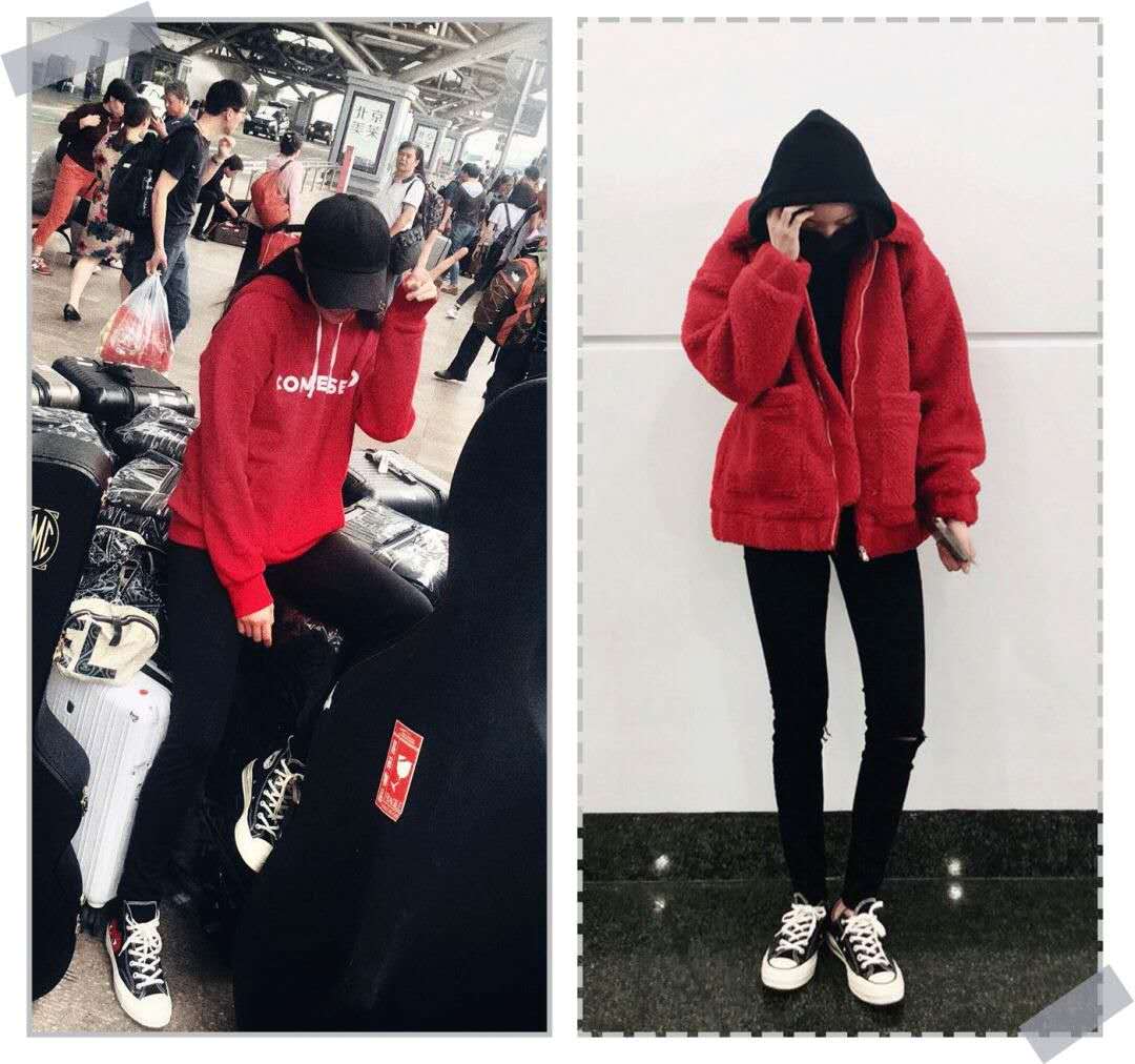 欧阳娜娜私服穿搭,欧阳娜娜格纹外套穿搭