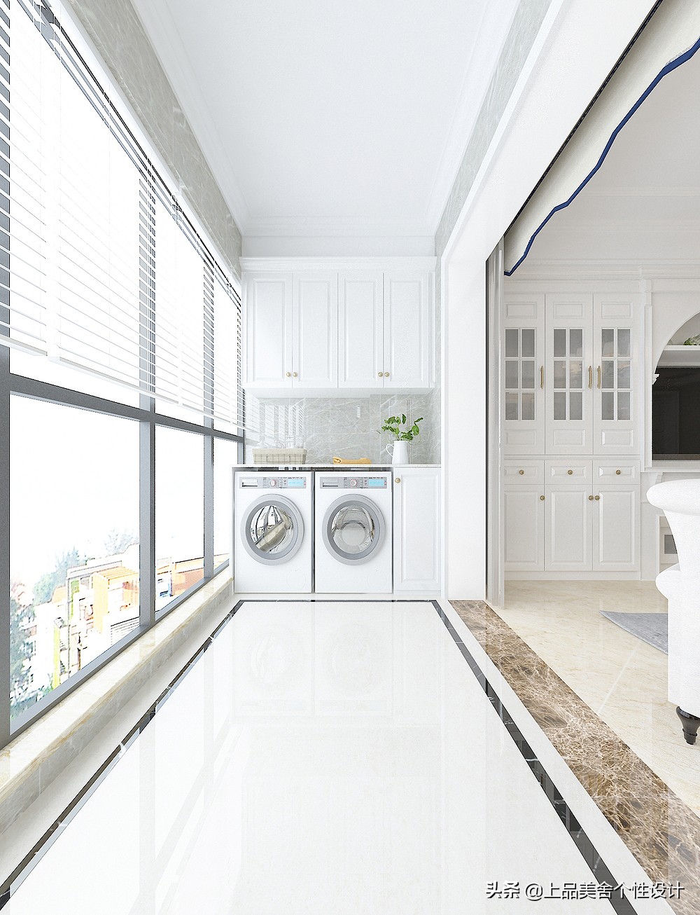 118平米美式风格，整面墙的电视柜大大提升了收纳空间