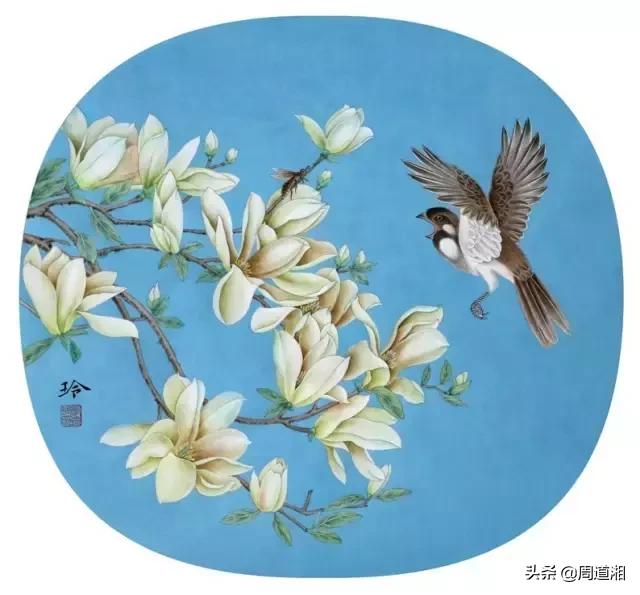 宋人工笔花鸟临摹步骤,工笔花鸟玉兰的画法