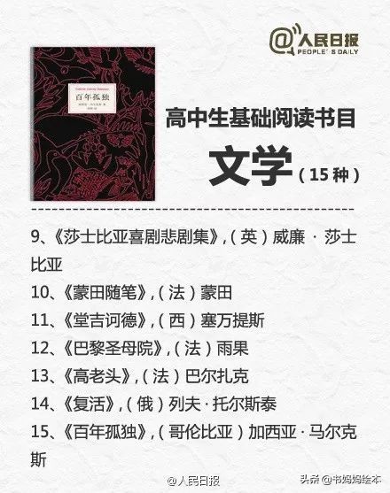 人民日报推荐1-9年级必读书单,人民日报推荐7-9年级中学生书单