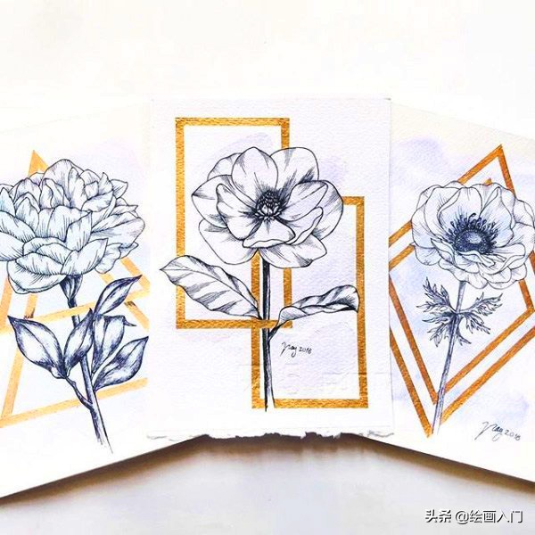 夏日海洋水彩画,夏日水彩颜料画简单风景画