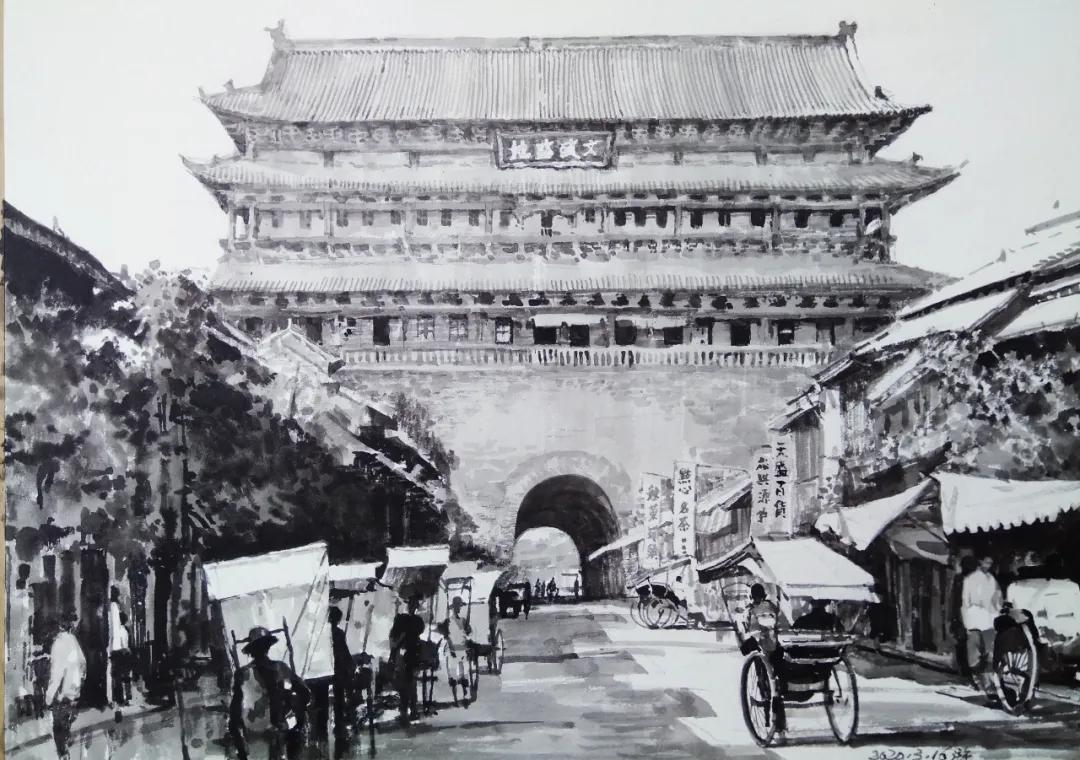 西安大美古城老照片,大美三秦中的陕西名胜古迹的手绘