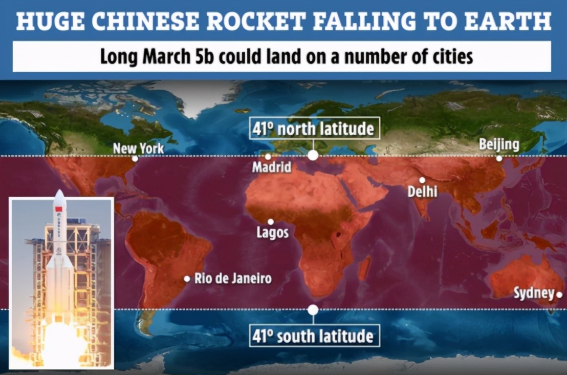 中国火箭残骸将在纽约坠毁?外媒开始诋毁:中国火箭已不受控制