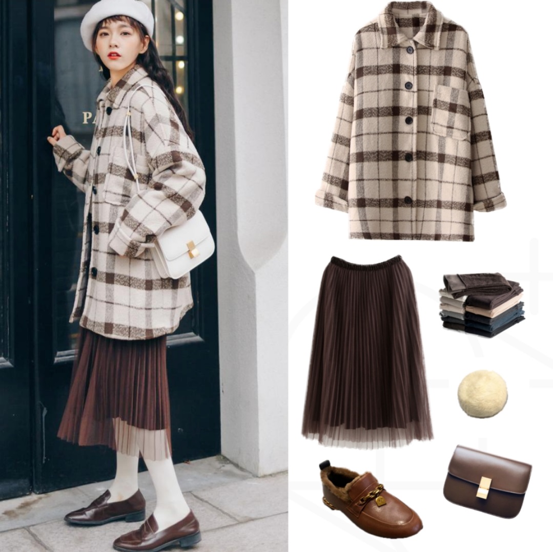 经典款高级英伦风气质大衣百搭,童装英伦风格子大衣