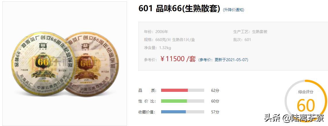 大益普洱茶交易行情,一件普洱茶