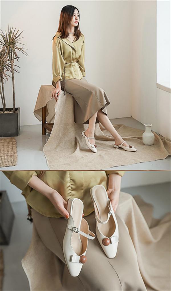 时尚潮流百搭懒人鞋,时尚百搭链条懒人穆勒鞋