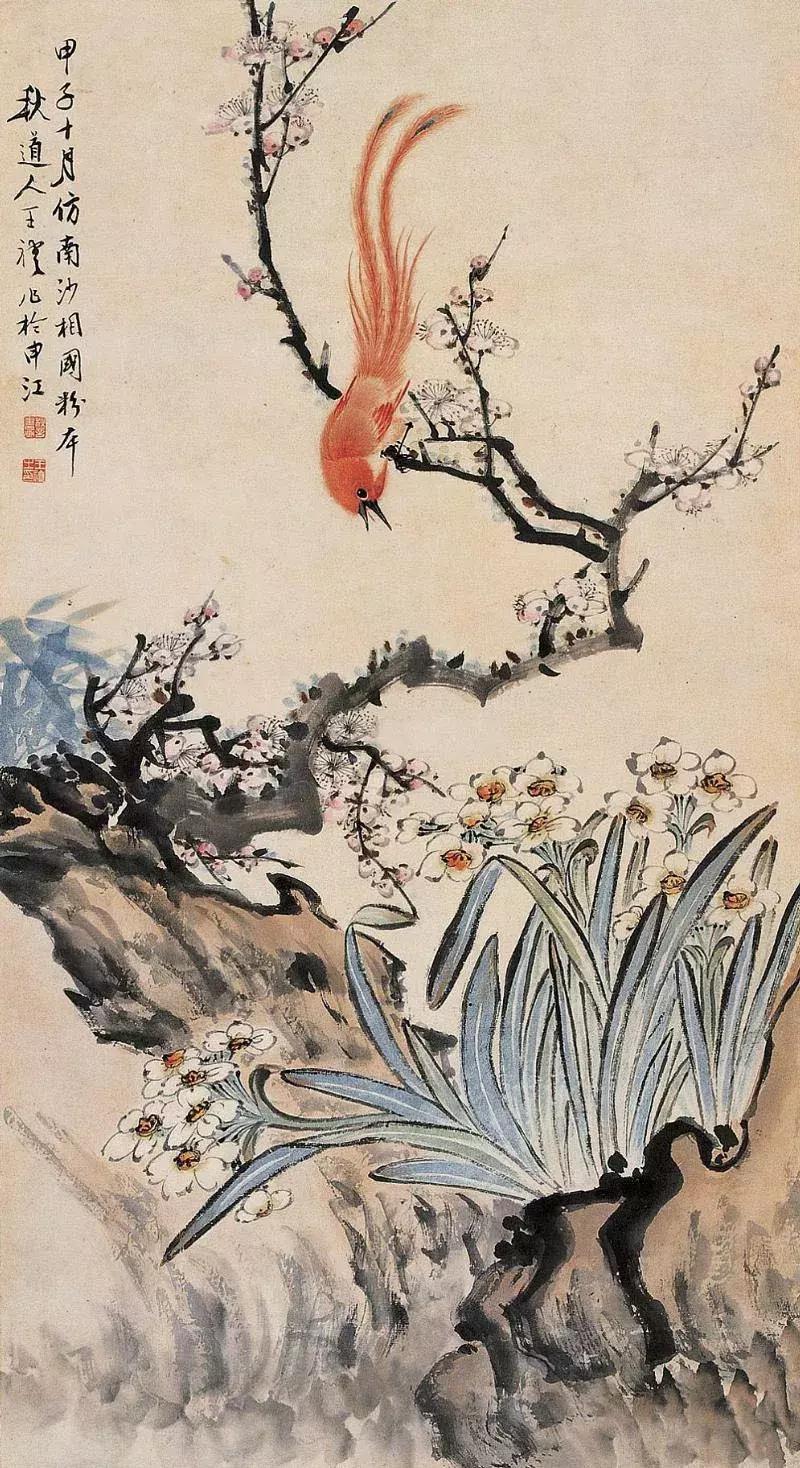 潘天寿100幅花鸟画欣赏,潘天寿花鸟画构图法