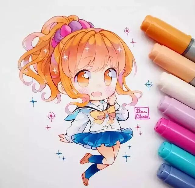 马克笔动漫上色教程q版,动漫手绘马克笔上色教程