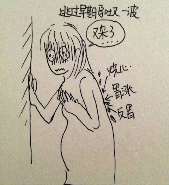 孕妈手绘图,孕妇正在孕吐怎么画简单漂亮