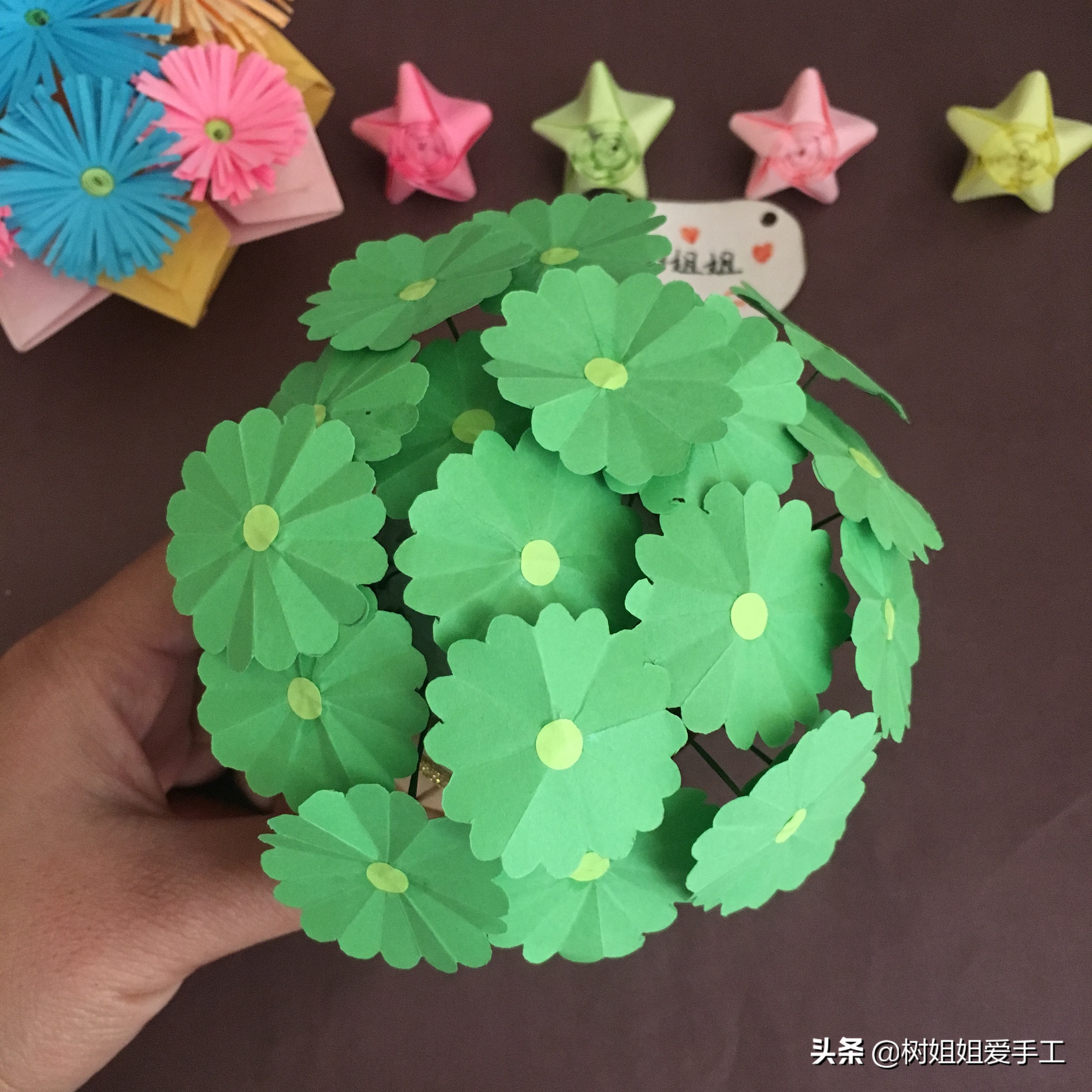 植物折纸：铜钱草盆景制作的方法（含花盆制作教程）