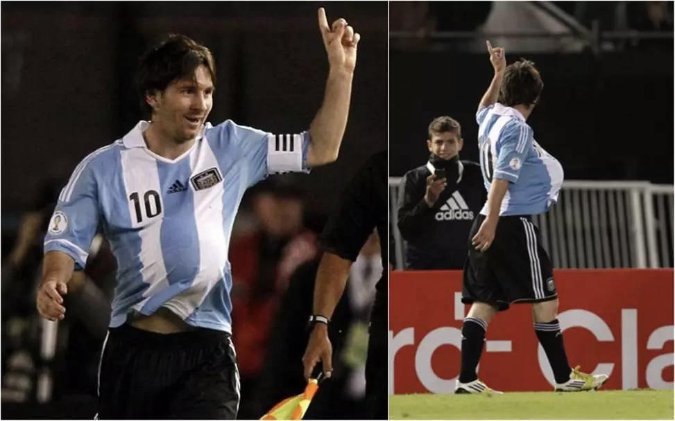 梅西再次致敬马拉多纳,十一年前的梅西再现马拉多纳经典