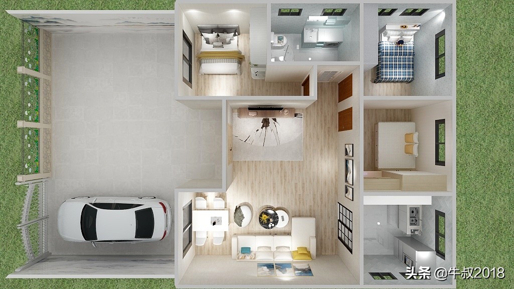 一层农村自建房小户型平面设计图,农村自建一层小户型平房设计图