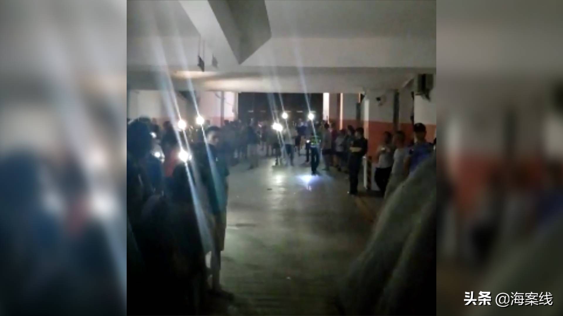 一群黑衣人夜闯民宅,黑衣人闯进小区