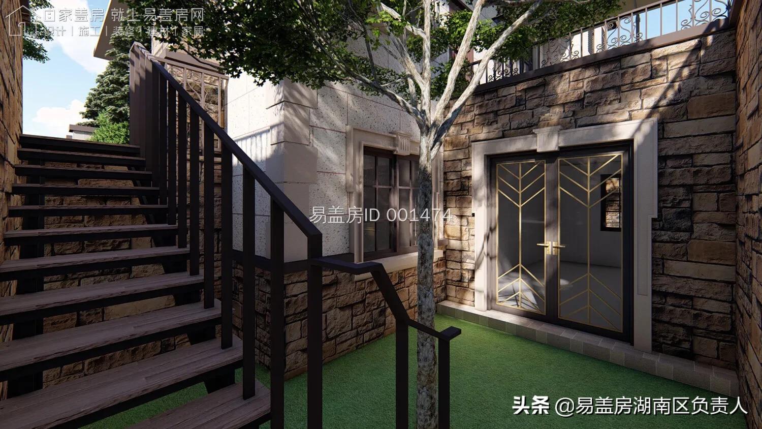 欧式挑高小别墅二层带车库,欧式风元素的二层平顶小别墅