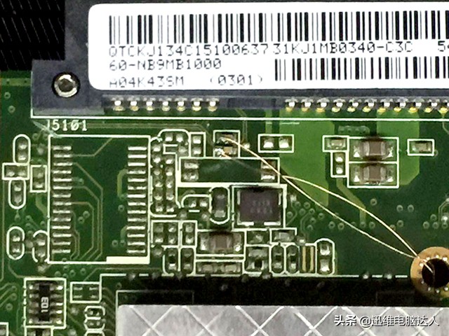 华硕笔记本电脑SATA接口不认硬盘，专业师傅移花积木，飞线秒修复