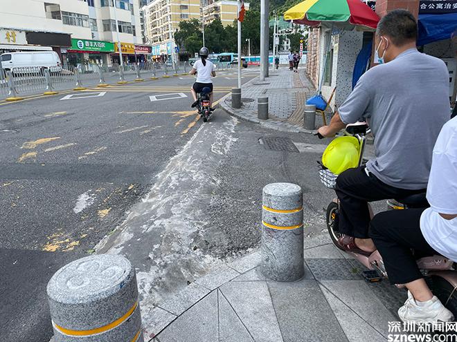 民生盐田丨网友反映水泥减速带损坏严重相关部门及时修复