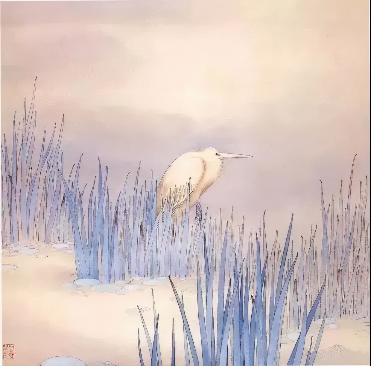 杜曼华美人蕉工笔画,淡雅空灵杜曼华工笔花鸟作品40幅