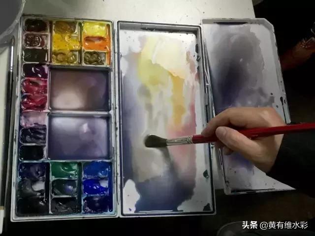 水彩画山风景入门,远山画法入门教程