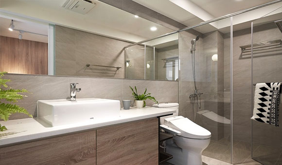 挑空中式装修客厅橱柜效果图,餐边柜玻璃吊柜颜色搭配现代轻奢