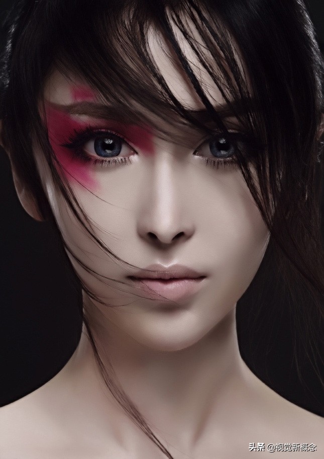 Photoshop设计教程_制作人物脸部剥落的碎块特效