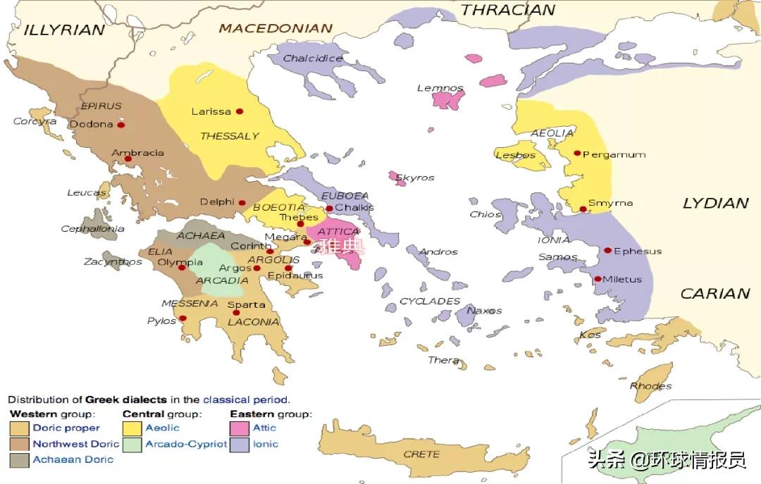 古代希腊雅典城邦,希腊最早的几个本土城邦