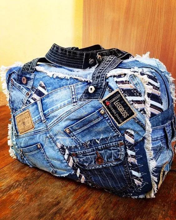 牛仔裤旧了千万别扔,牛仔裤不要扔diy牛仔包颜值很高