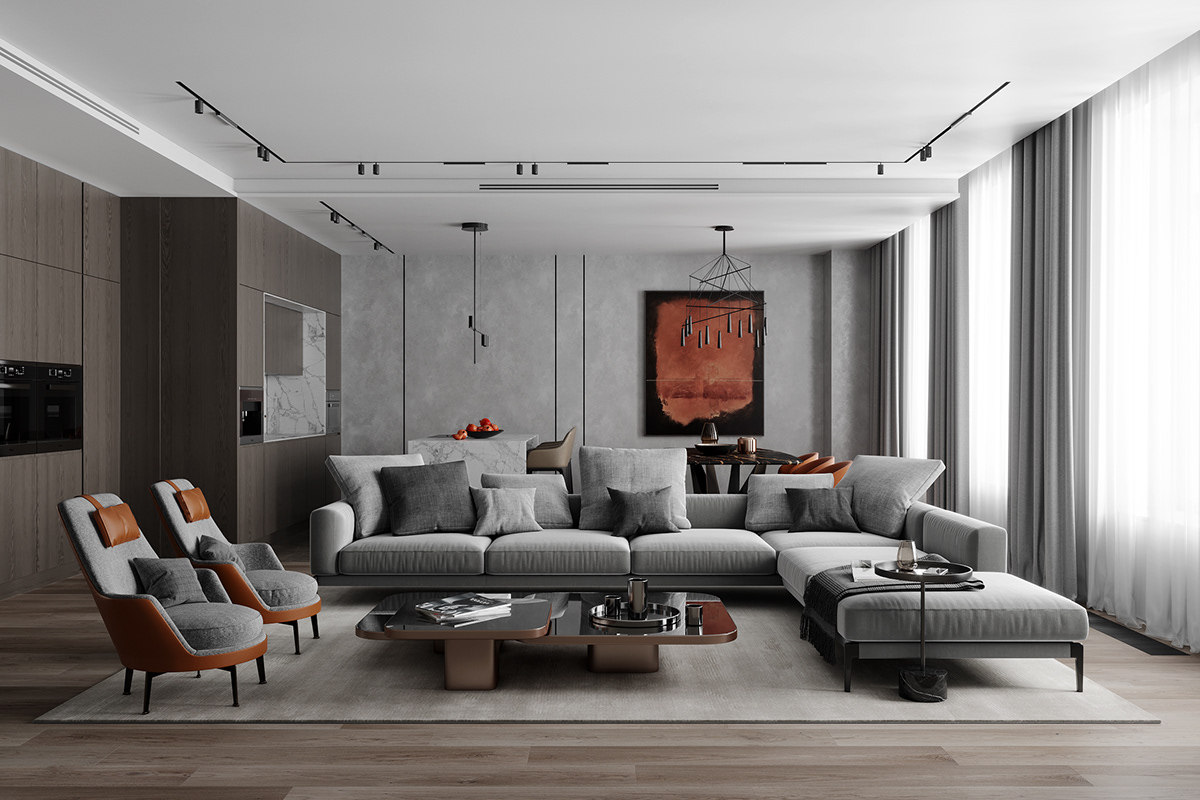 轻奢风格干净的空间,轻奢原木风装修高级感