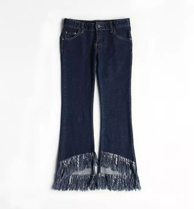 牛仔裤怎么改造成破洞流苏,旧牛仔裤腿简单变裙子