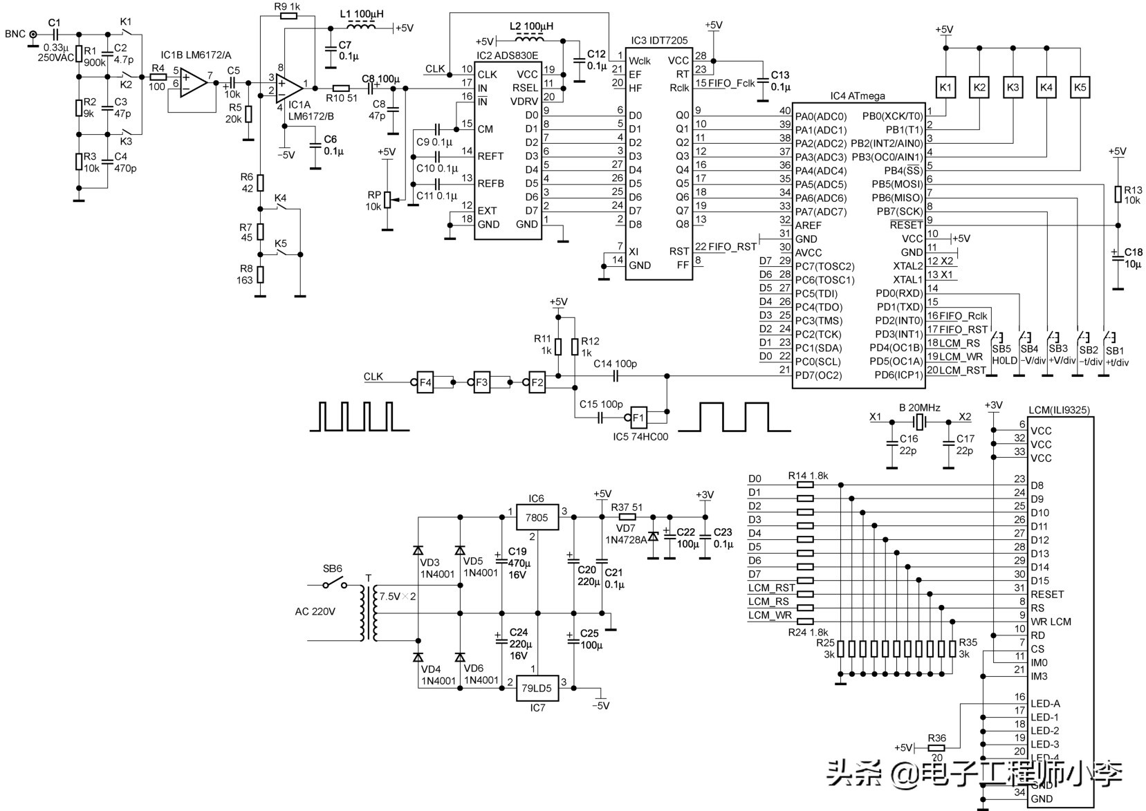 单片机仿真示波器一般连接在哪,自制示波器单片机