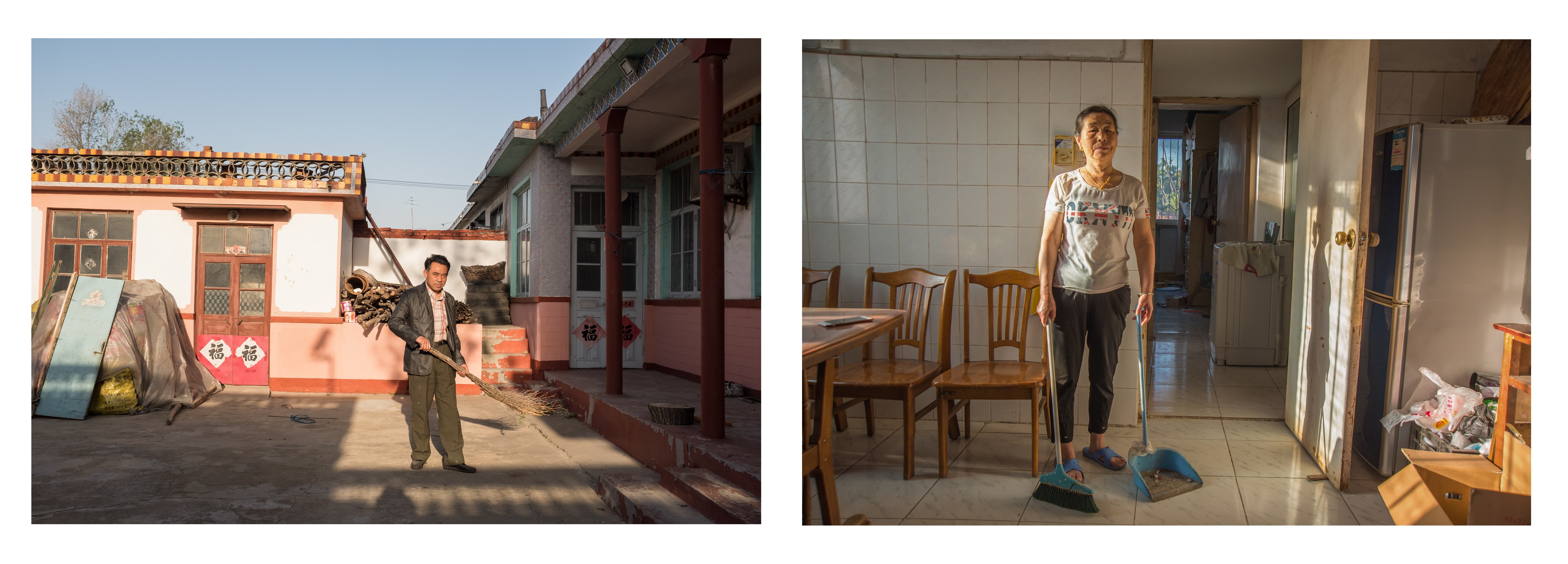 母女俩异地上学父亲留守,农村父母的真实故事图片