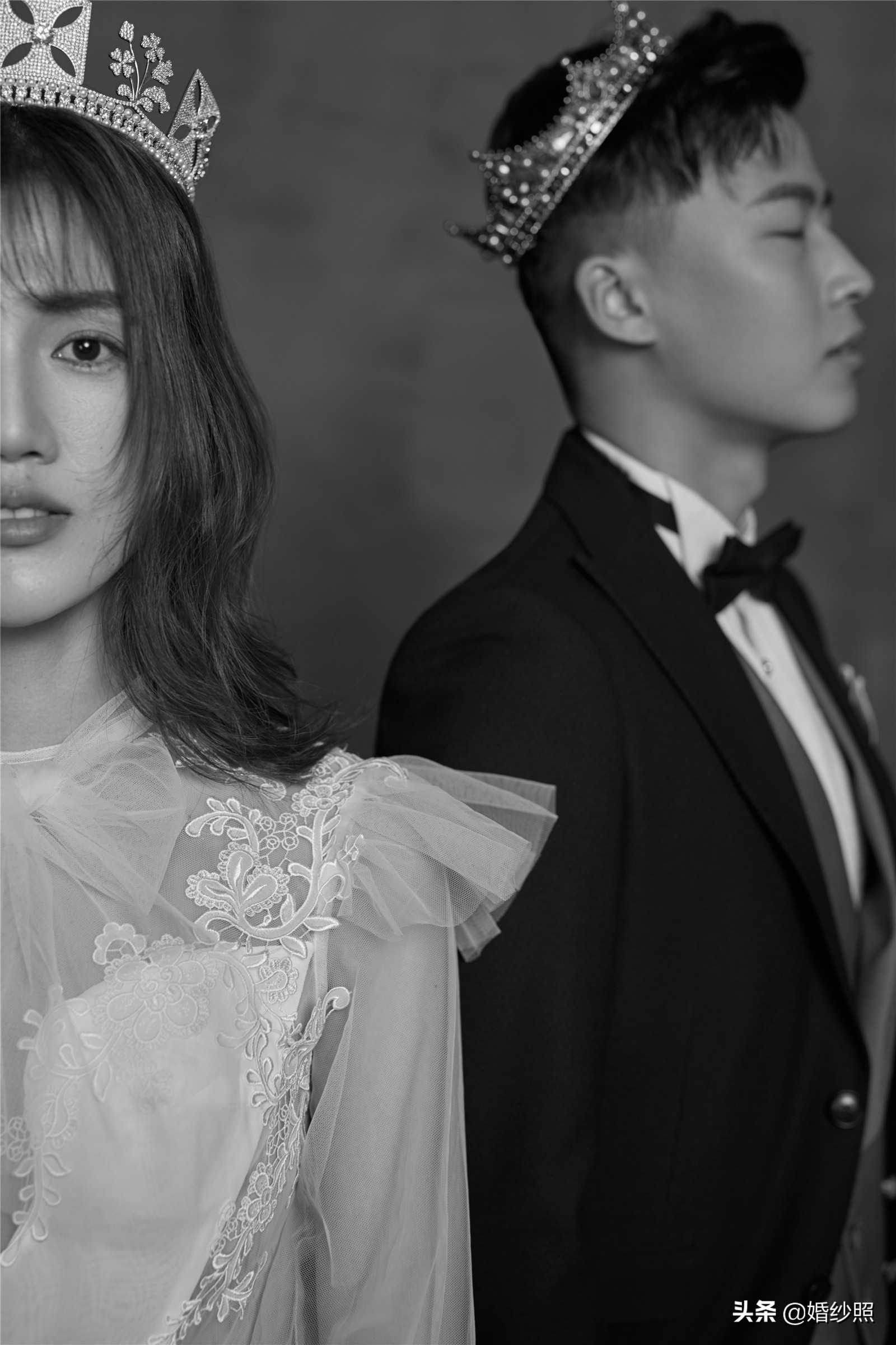 黑背婚纱照效果图,黑色调婚纱照古典