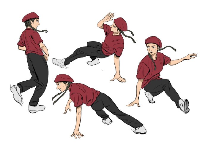 人体结构动漫画法素材,人体初学动作参考素材