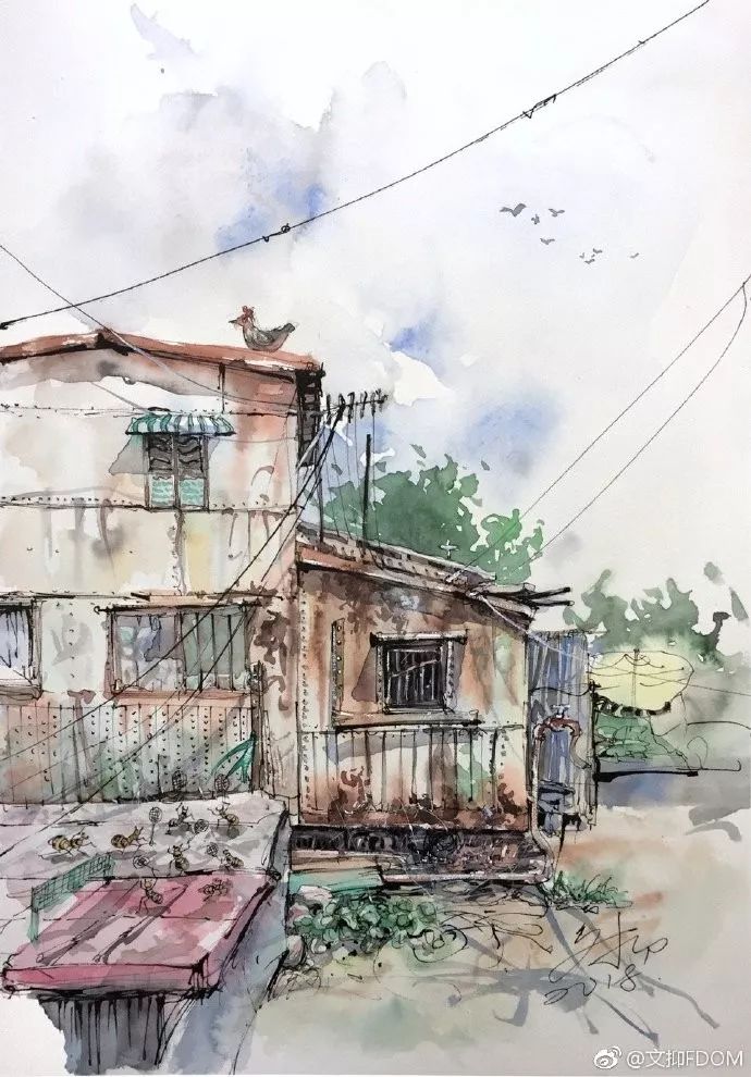 淡彩钢笔画技法,钢笔淡彩画基本知识