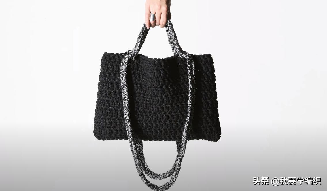 最简单钩编小包包,手工钩织迷你版手提包包编织教程