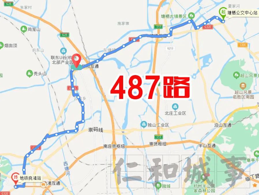 余杭仁和街道仁和路,仁和公交线路图