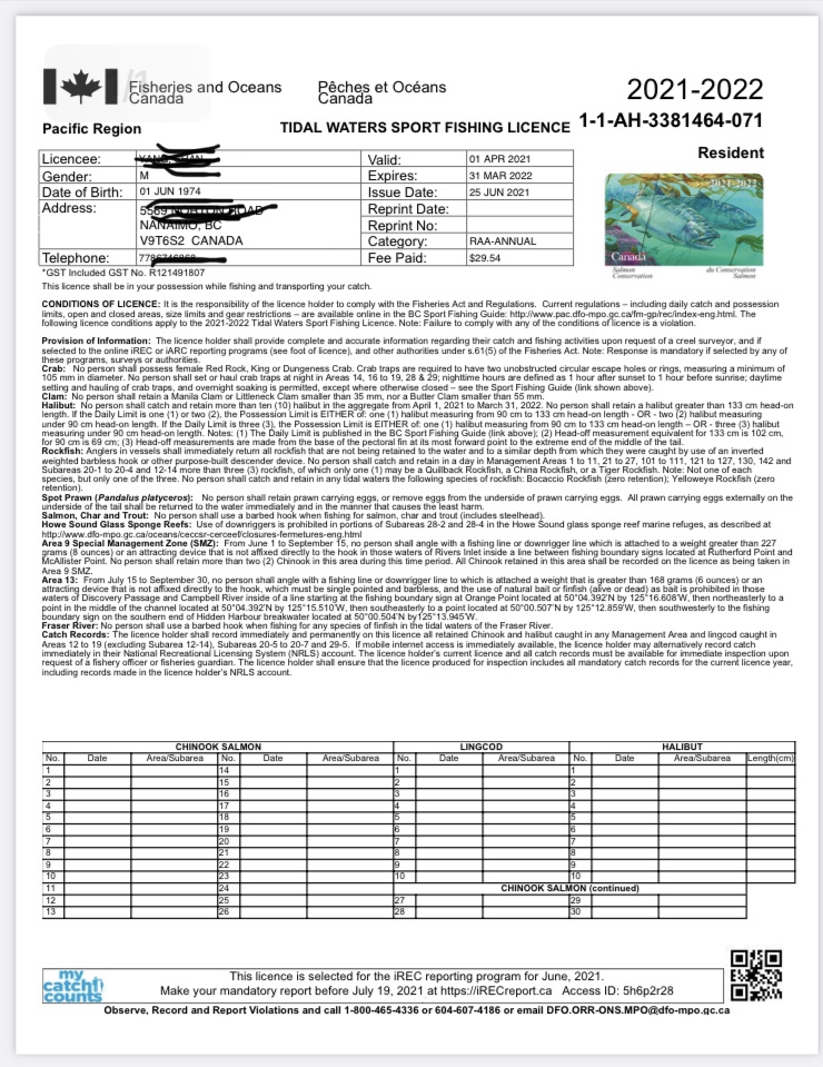 加拿大钓鱼证办理都需要什么材料,加拿大钓鱼证