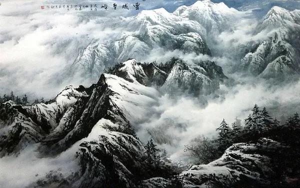 曾刚国画山水技法4,曾刚雪景国画山水画图片
