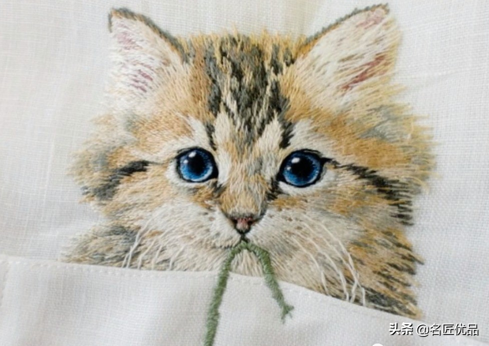 猫咪手工创意画,猫咪刺绣制作方法