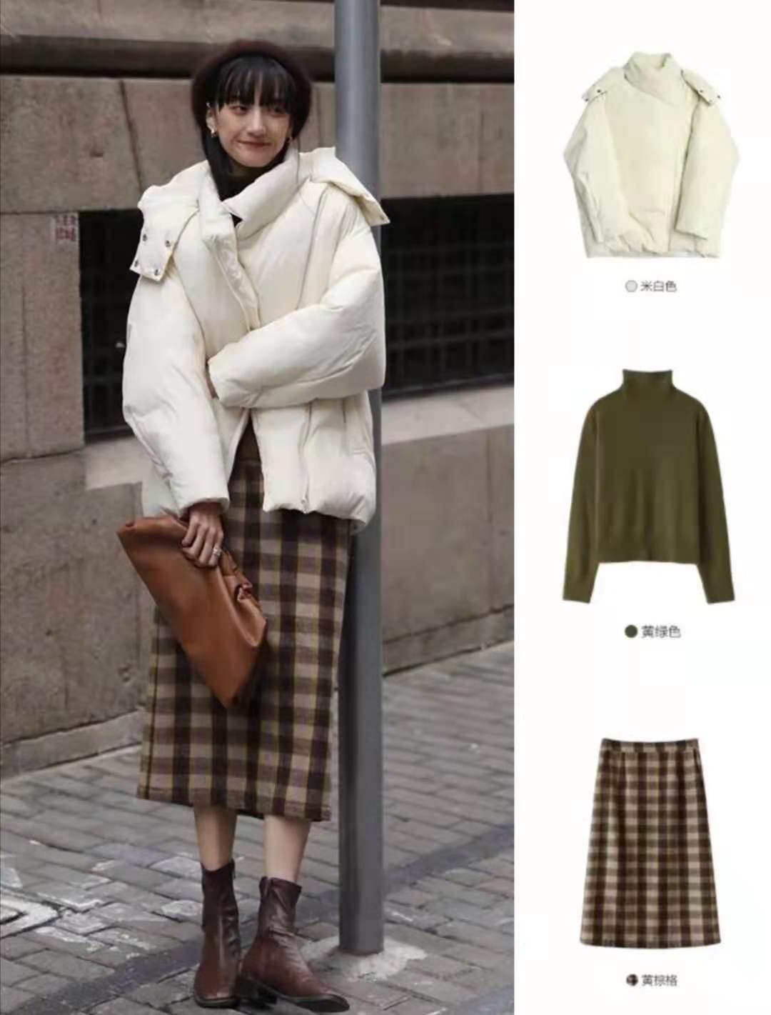 羽绒服女款爆款小个子短款马甲,卡其色短款羽绒服适合配的下装