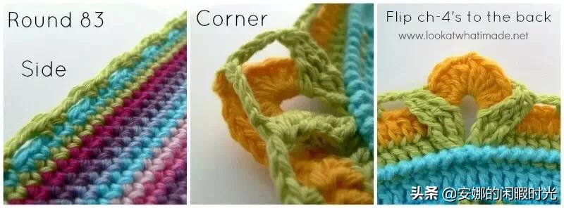曼陀罗毯子编织教程,苏菲花园曼陀罗毯子钩法高清图解