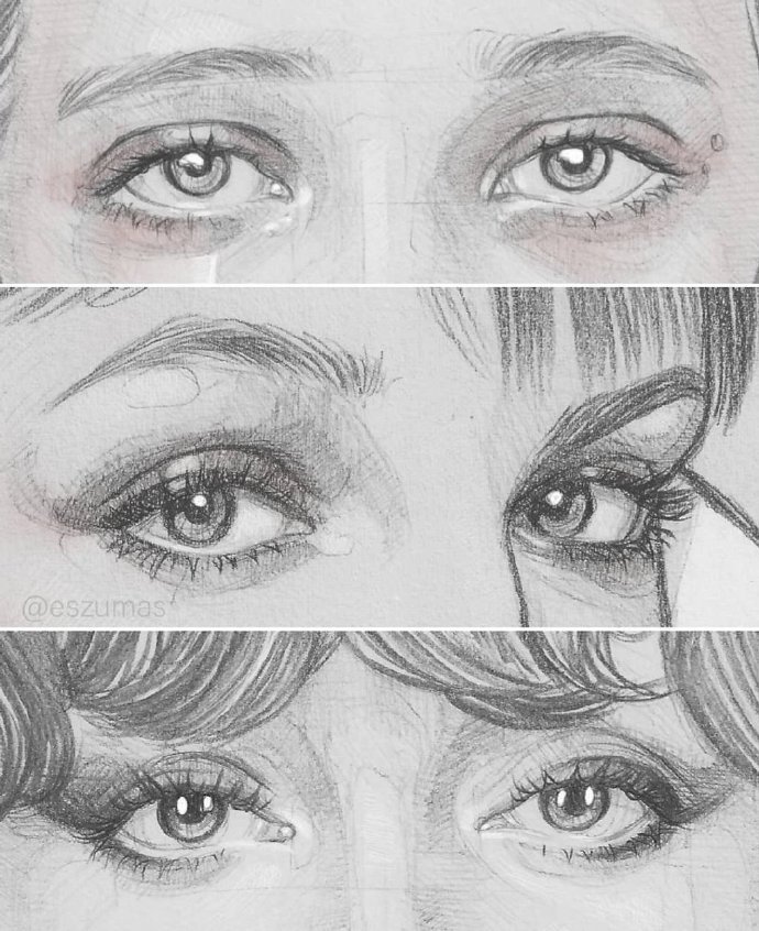 最美眼睛画法,高颜值美少女眼睛画法