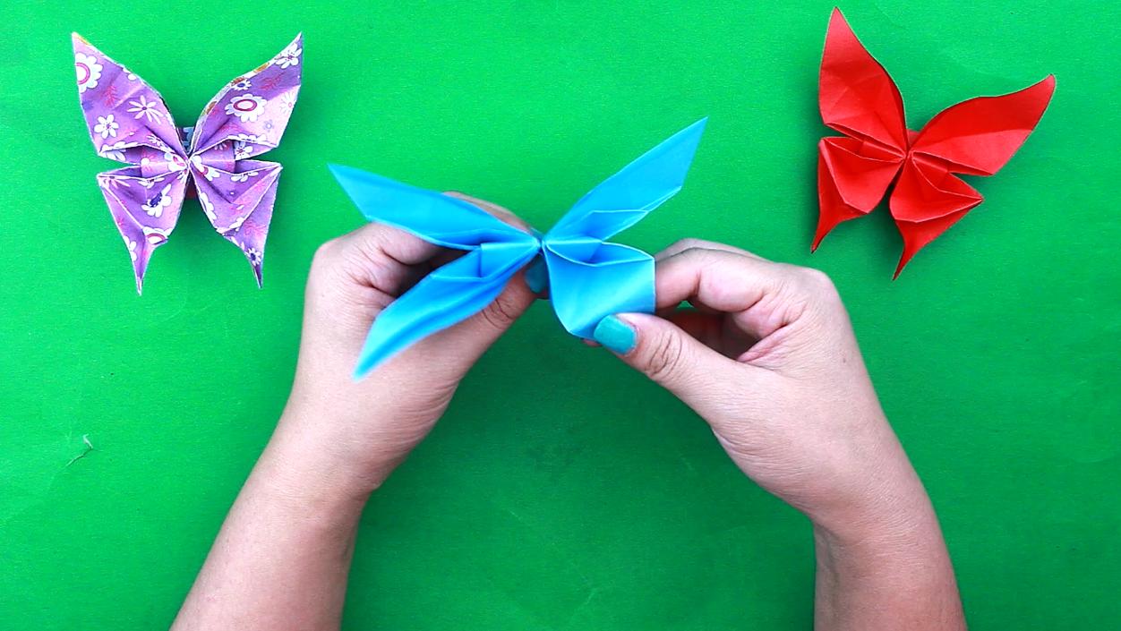 一张纸折蝴蝶花,蝴蝶折纸超高难度凤尾蝶