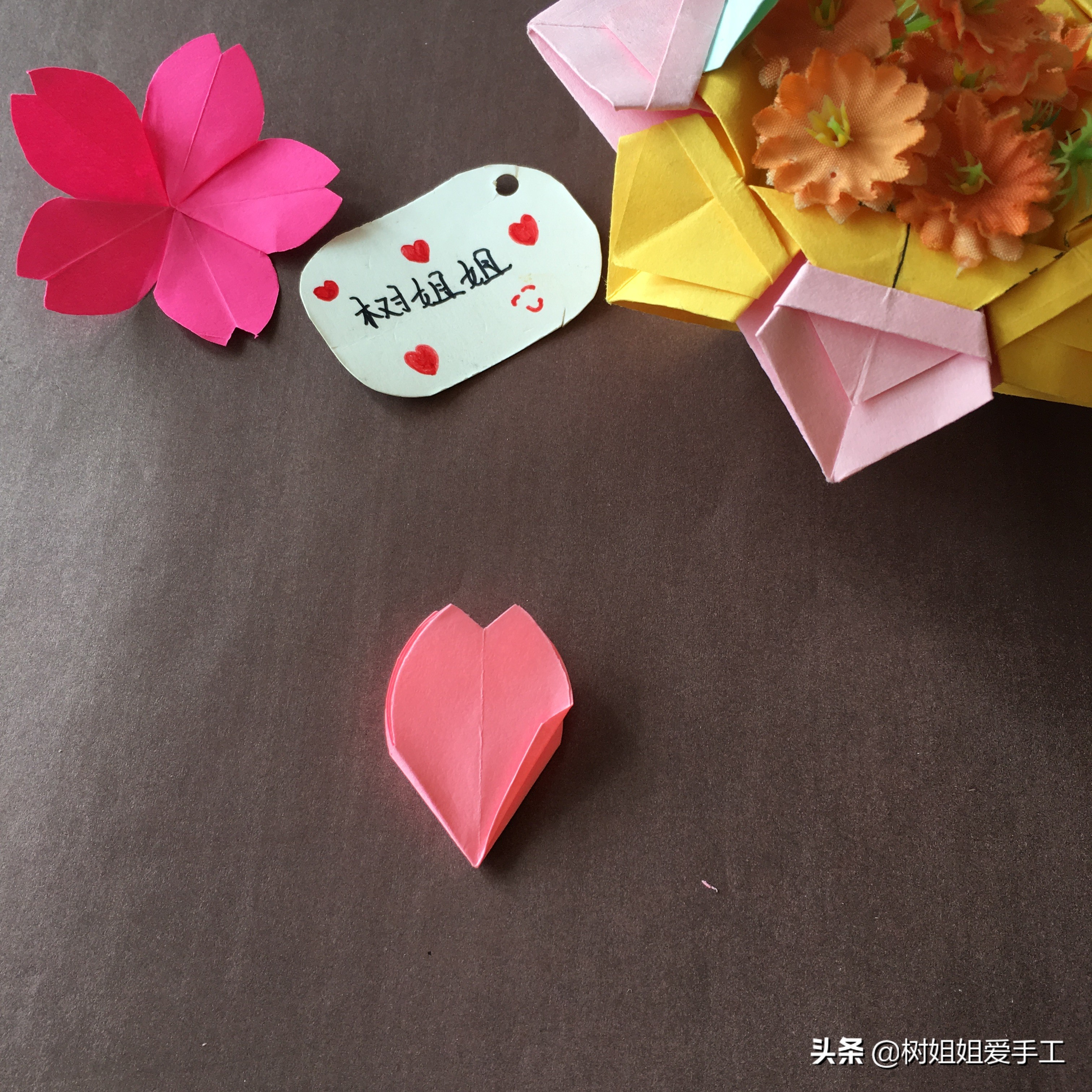 立体折纸樱花,立体樱花折纸