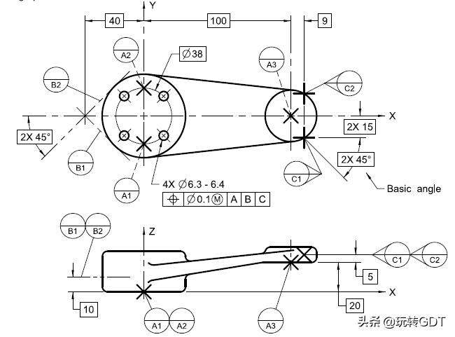 机械图纸里基准目标符号,机械图纸基准字母解析
