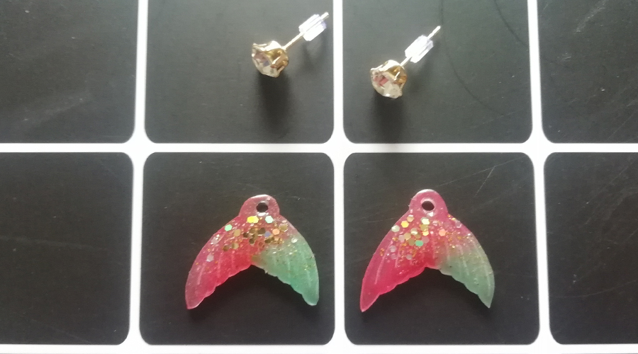 热缩片耳饰教程,热缩片耳环搭配