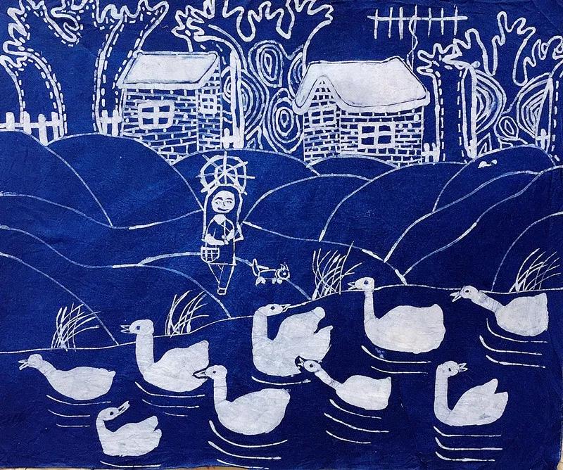 一幅新年主题画小学生,小学生新春祝福美术画